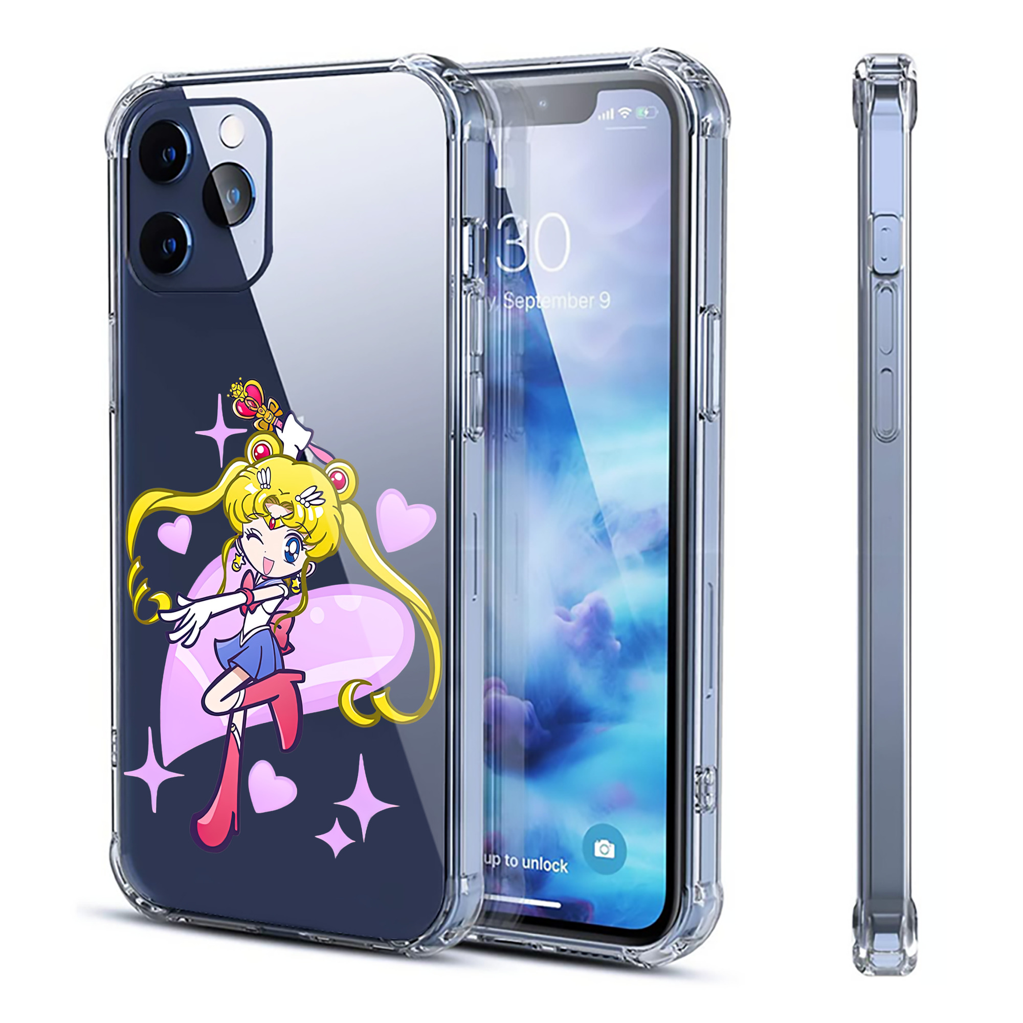 （画像用） 美少女戦士セーラームーン 月野 うさぎ つきの うさぎ Sailor Moon Tsukino Usagi 【iPhone 12シリーズ対応】透明スマホケース（クリアソフトケース）